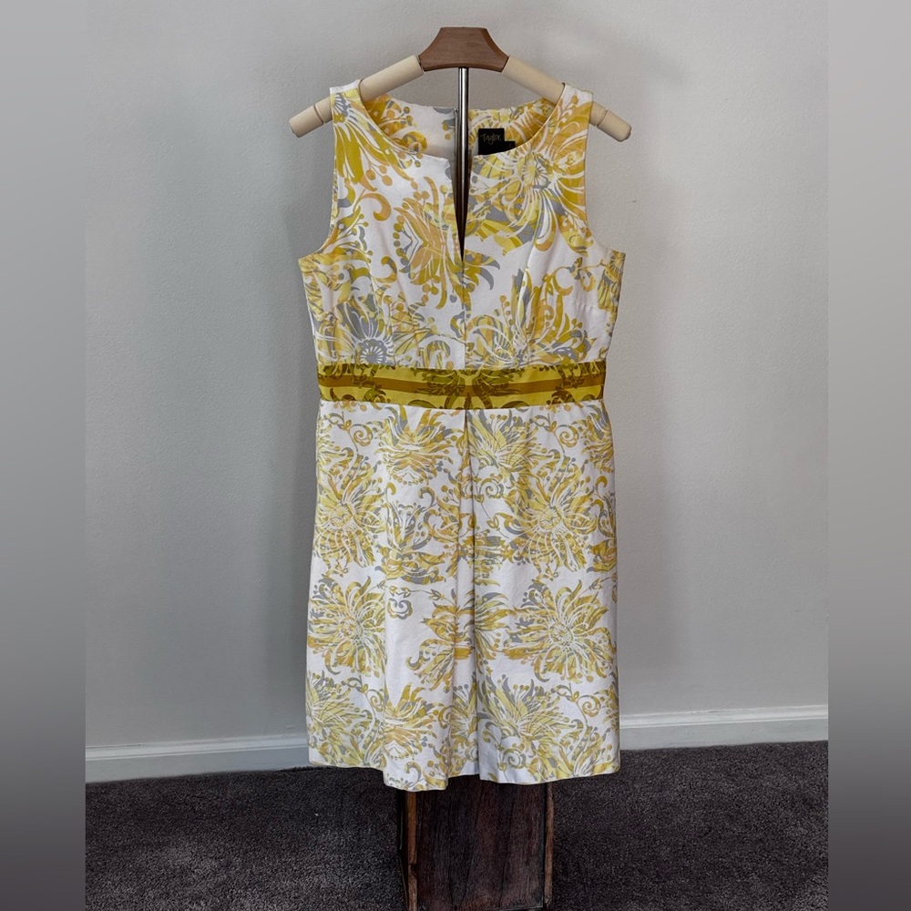 Taylor Yellow and White Floral Mini Dress